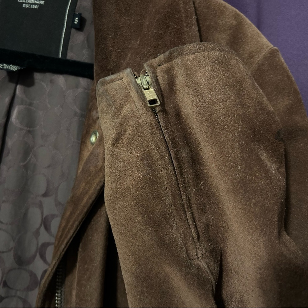 VINTAGE COACH SUEDE LEATHER JACKET COAT - Picture 5 of 9